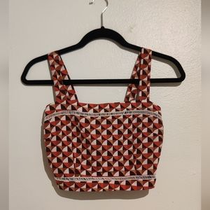 Geometric Print Crop Top
